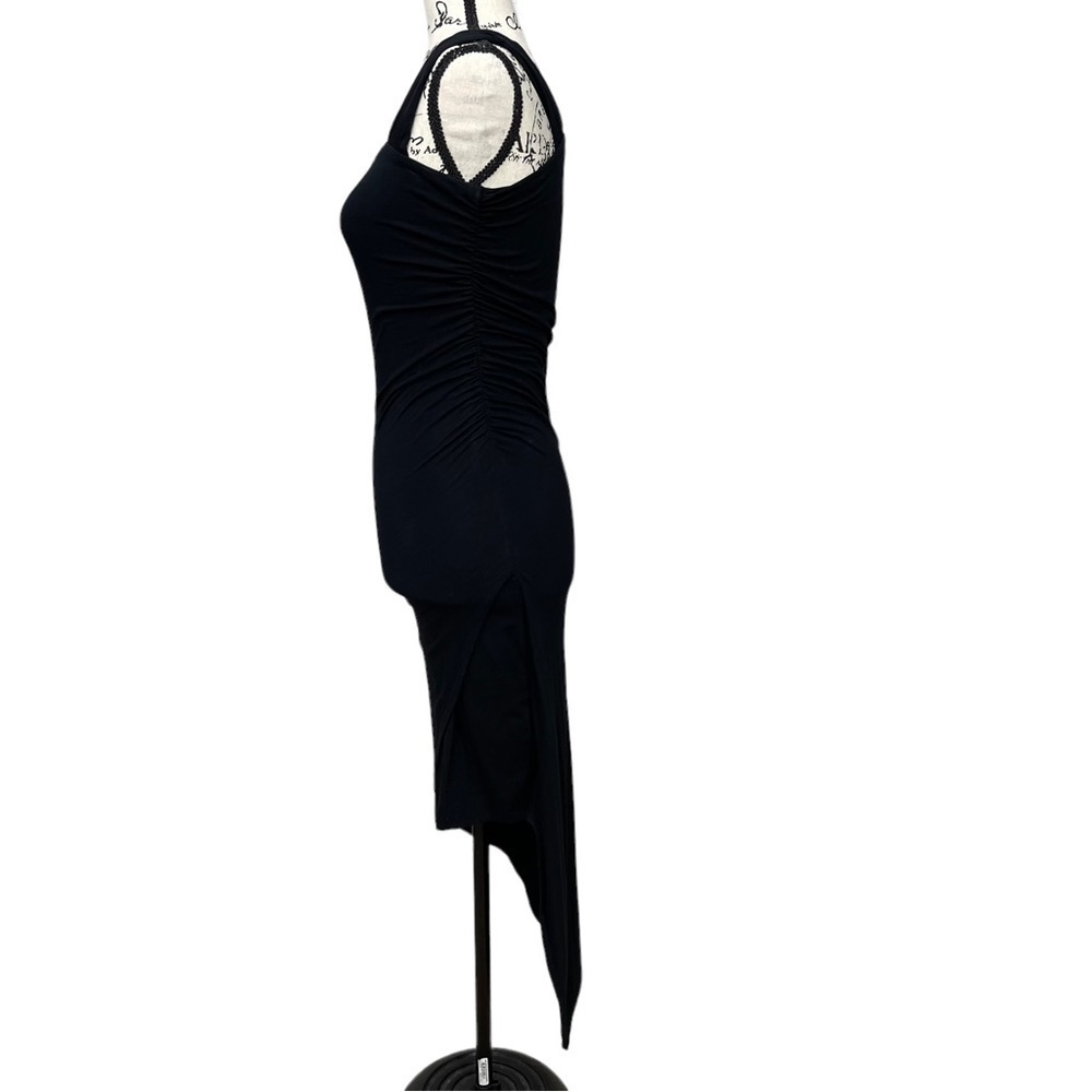 Bebe LBD One Shoulder Sexy Bodycon Asymmetrical Dress Size XS in Black - Picture 6 of 11